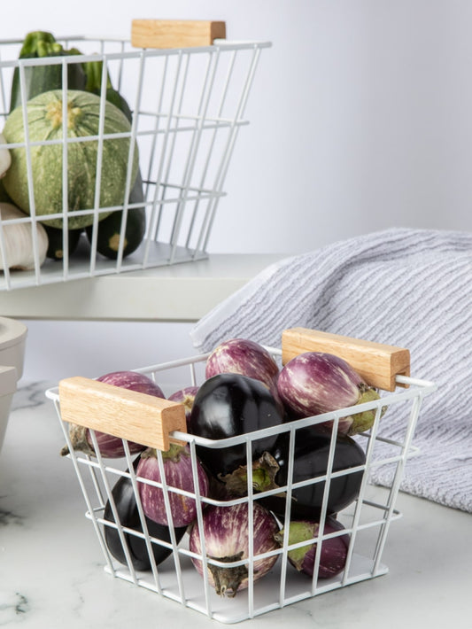 Metal Storage Basket White S