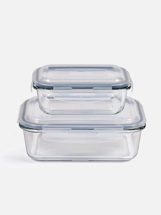 2-Piece Glass Storage Containers Set