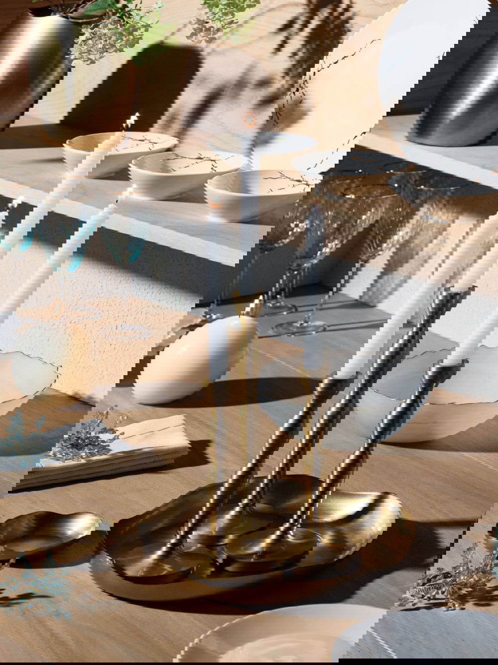 Aqua Taper Candle Holder - L