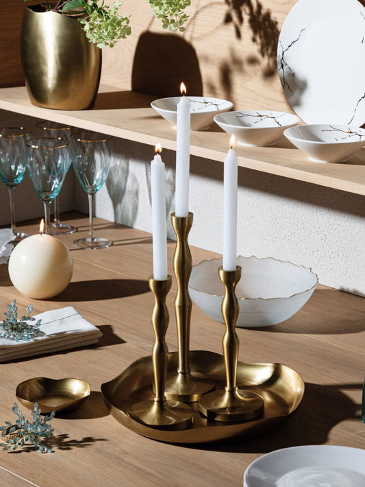 Aqua Taper Candle Holder - S