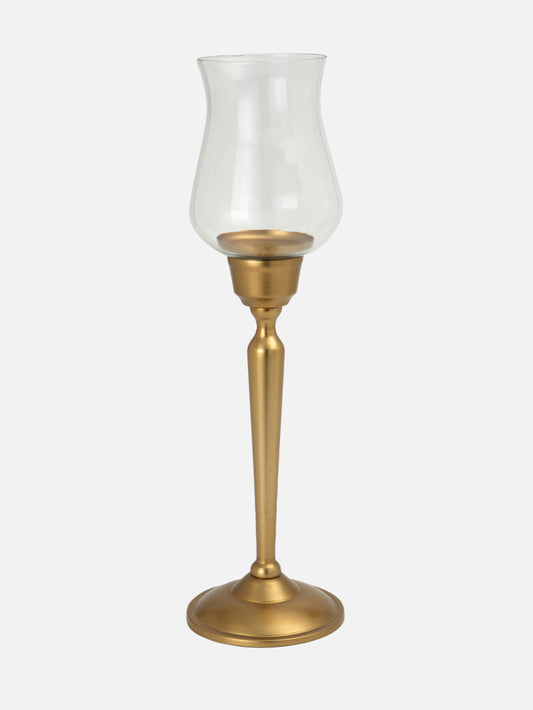 Gold Pillar Candle Holder - L
