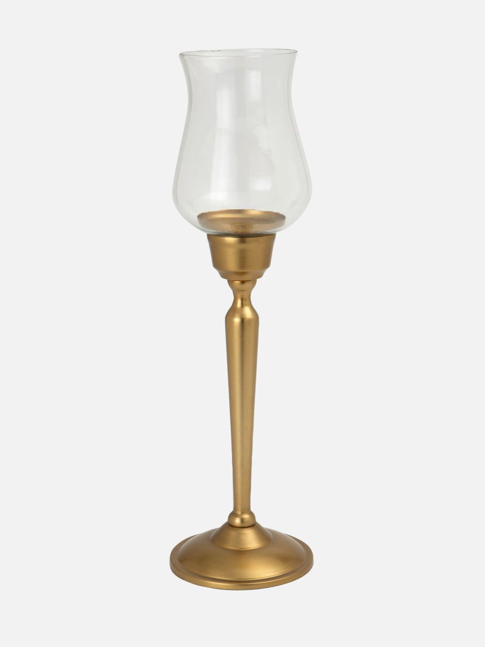 Gold Pillar Candle Holder - L