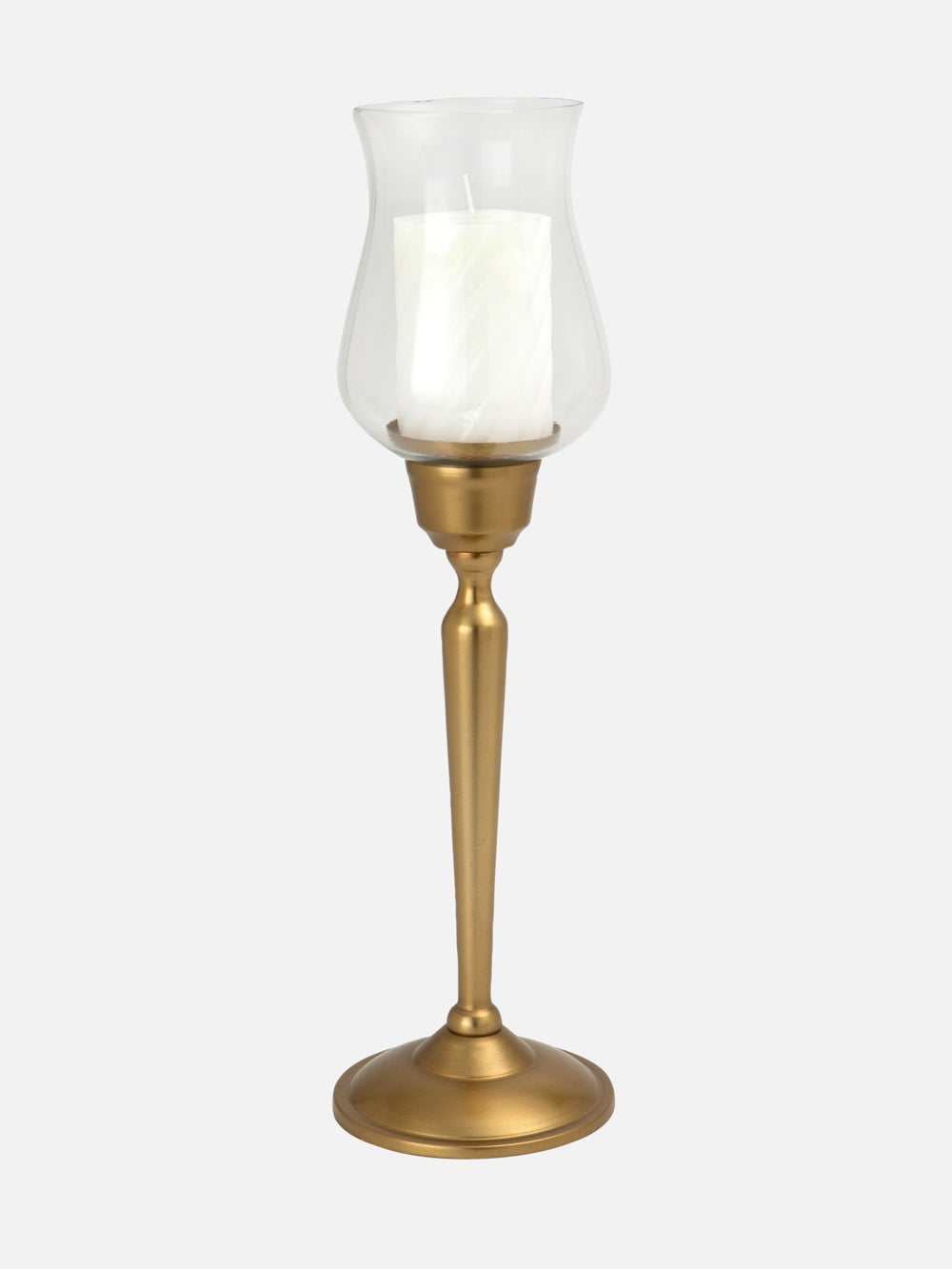 Gold Pillar Candle Holder - L