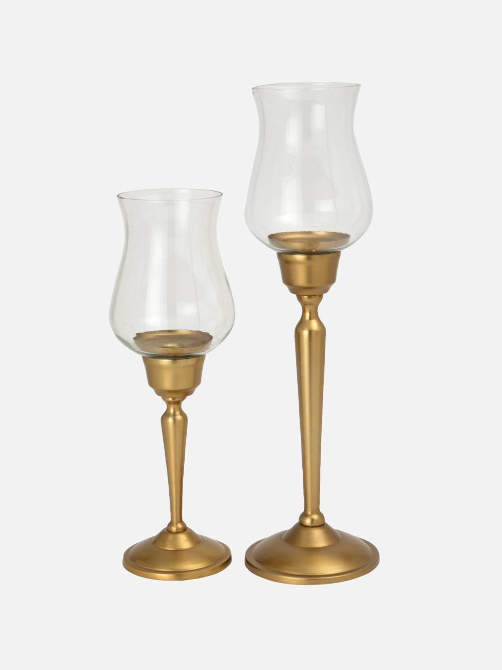 Gold Pillar Candle Holder - L